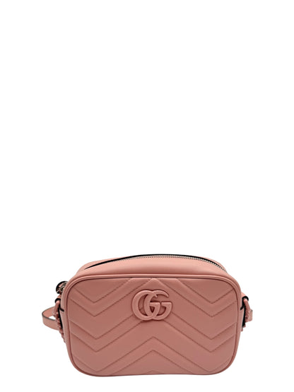 GUCCI GG MARMONT LEATHER CROSSBODY BAG PINK