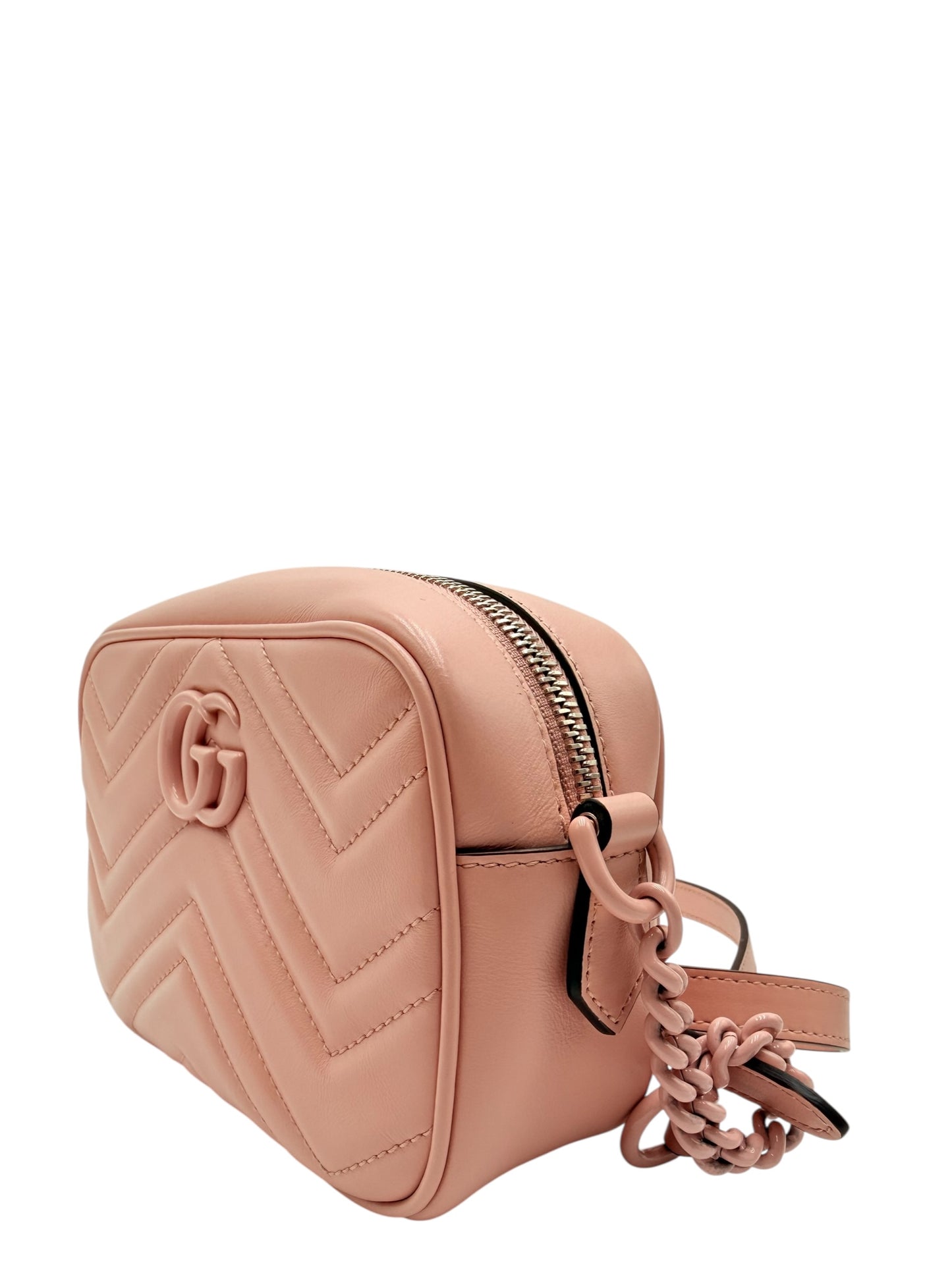 GUCCI GG MARMONT LEATHER CROSSBODY BAG PINK