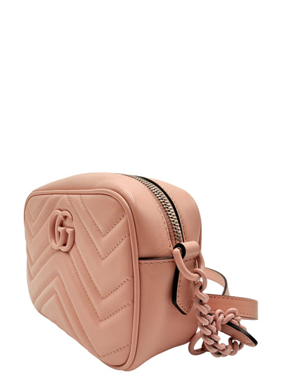 GUCCI GG MARMONT LEATHER CROSSBODY BAG PINK