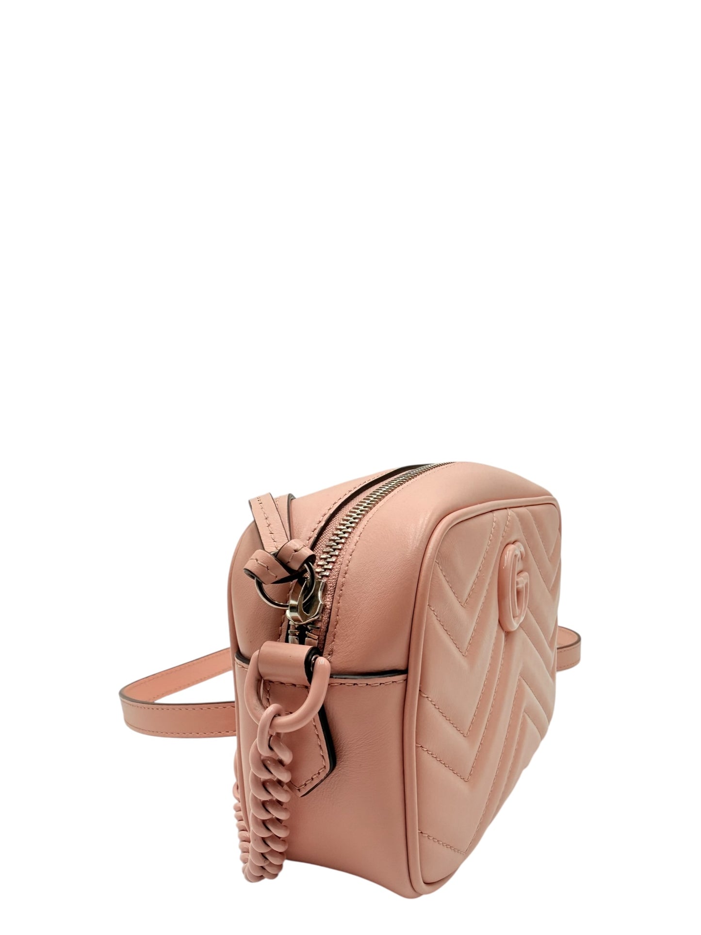 GUCCI GG MARMONT LEATHER CROSSBODY BAG PINK