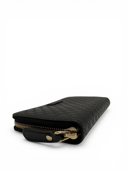 GUCCI MICROGUCCISSIMA ZIP-AROUND WALLET – BLACK