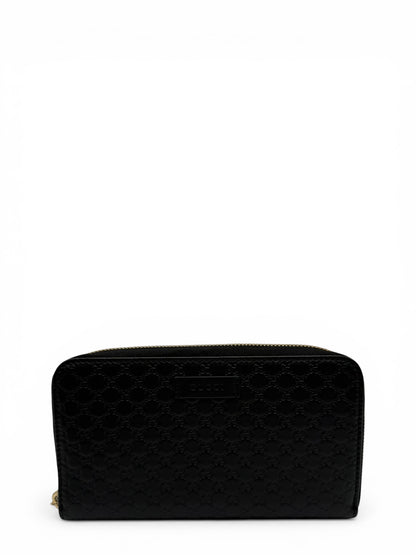 GUCCI MICROGUCCISSIMA ZIP-AROUND WALLET – BLACK