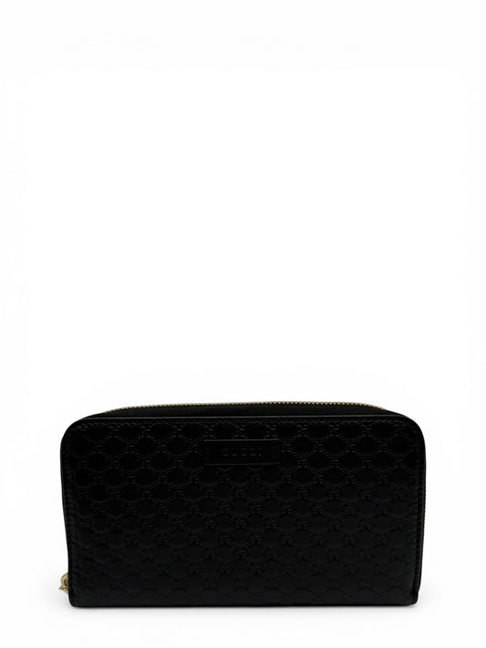 GUCCI MICROGUCCISSIMA ZIP-AROUND WALLET – BLACK