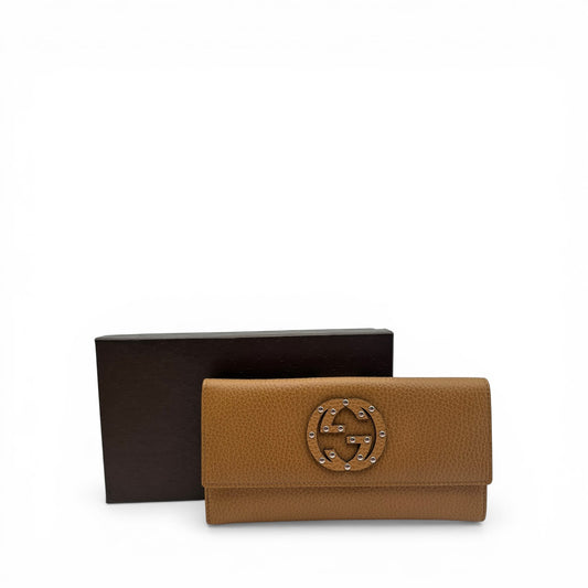 GUCCI BROWN CALFSKIN LONG WALLET