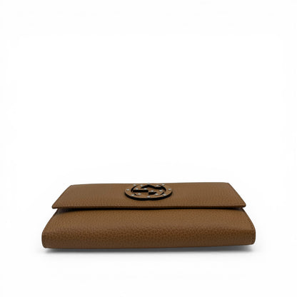 GUCCI BROWN CALFSKIN LONG WALLET