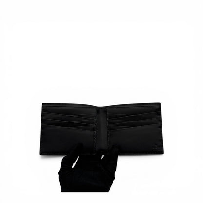 GUCCI WEB BLACK GG COATED CANVAS FABRIC BIFOLD WALLET