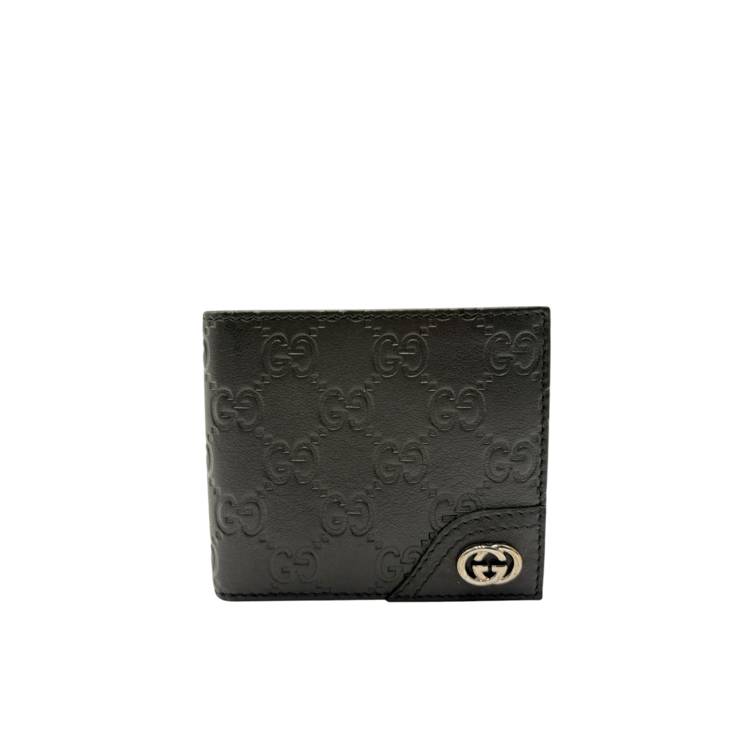 GUCCI BLACK GUCCISSIMA LEATHER BIFOLD WALLET