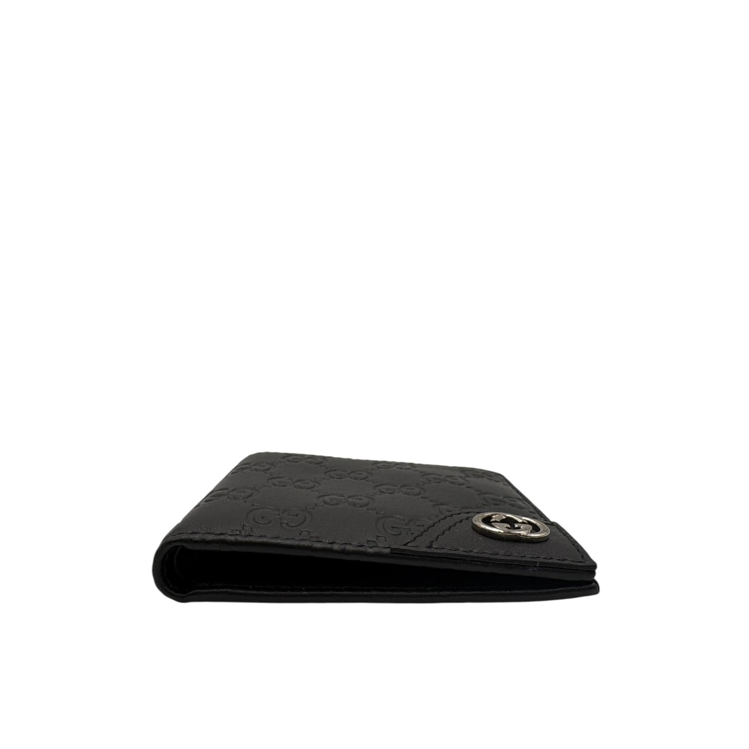 GUCCI BLACK GUCCISSIMA LEATHER BIFOLD WALLET