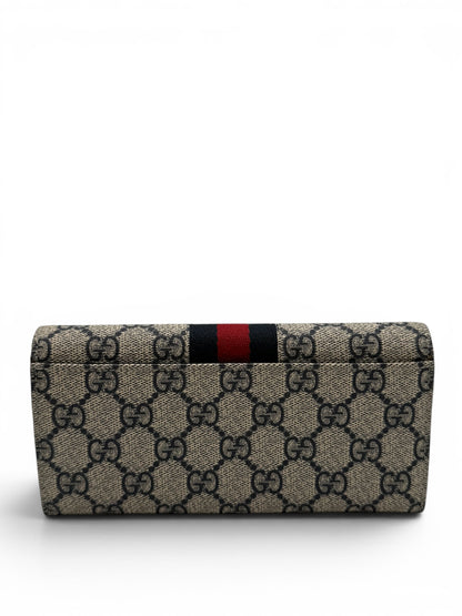 GUCCI GG MONOGRAM CALFSKIN WEB CONTINETIAL WALLET