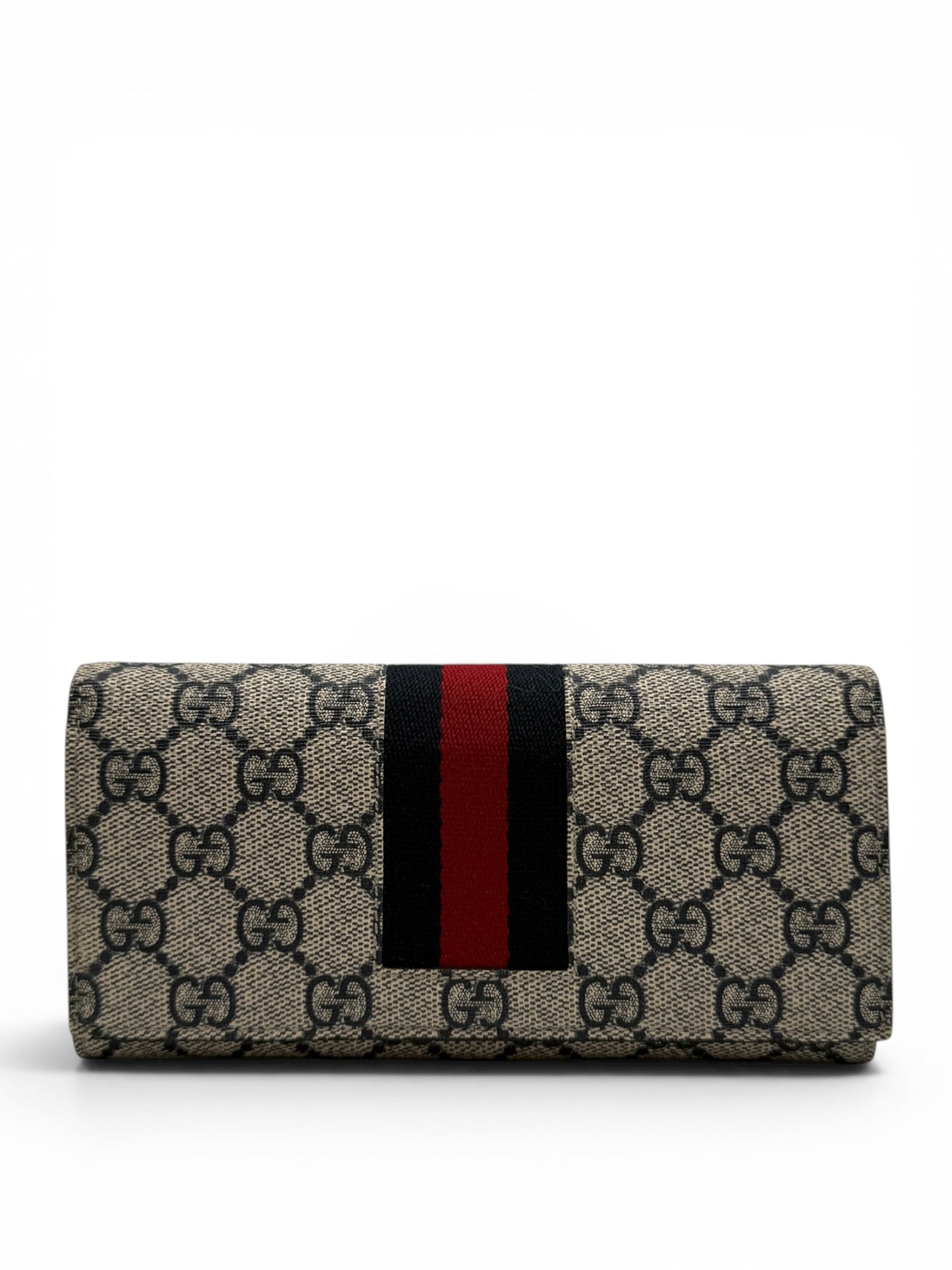GUCCI GG MONOGRAM CALFSKIN WEB CONTINETIAL WALLET