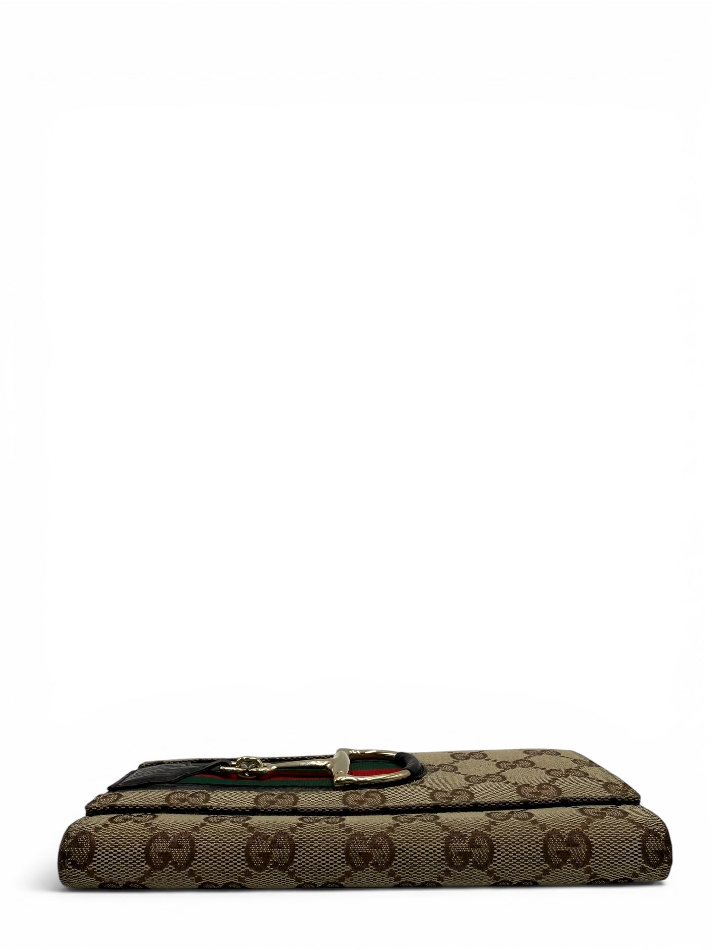 GUCCI GG MONOGRAM HORSEBIT LONG FLAP WALLET