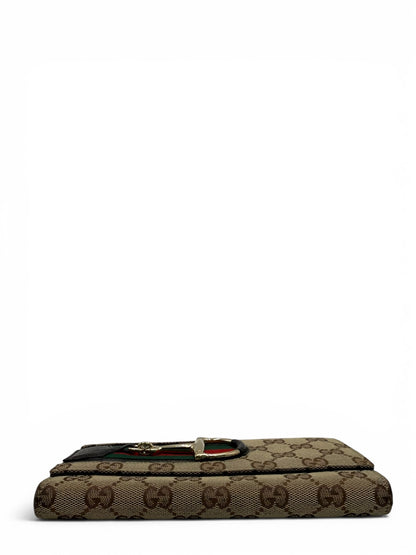 GUCCI GG MONOGRAM HORSEBIT LONG FLAP WALLET