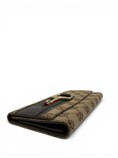 GUCCI GG MONOGRAM HORSEBIT LONG FLAP WALLET