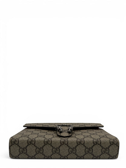 GUCCI DIONYSUS BROWN MONOGRAM WALLET ON CHAIN