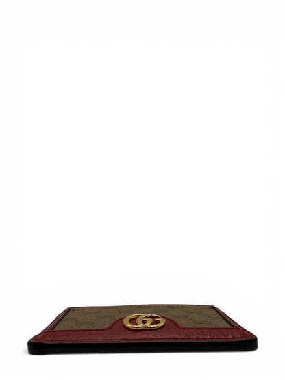 GUCCI X DORAEMON RED AND BROWN CARD CASE