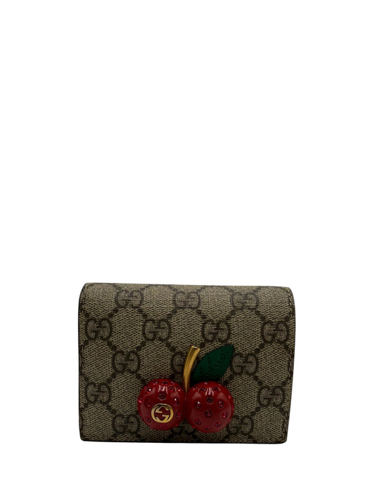 GUCCI GG CHERRY CANVAS WALLET
