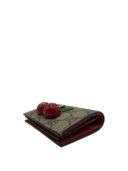 GUCCI GG CHERRY CANVAS WALLET