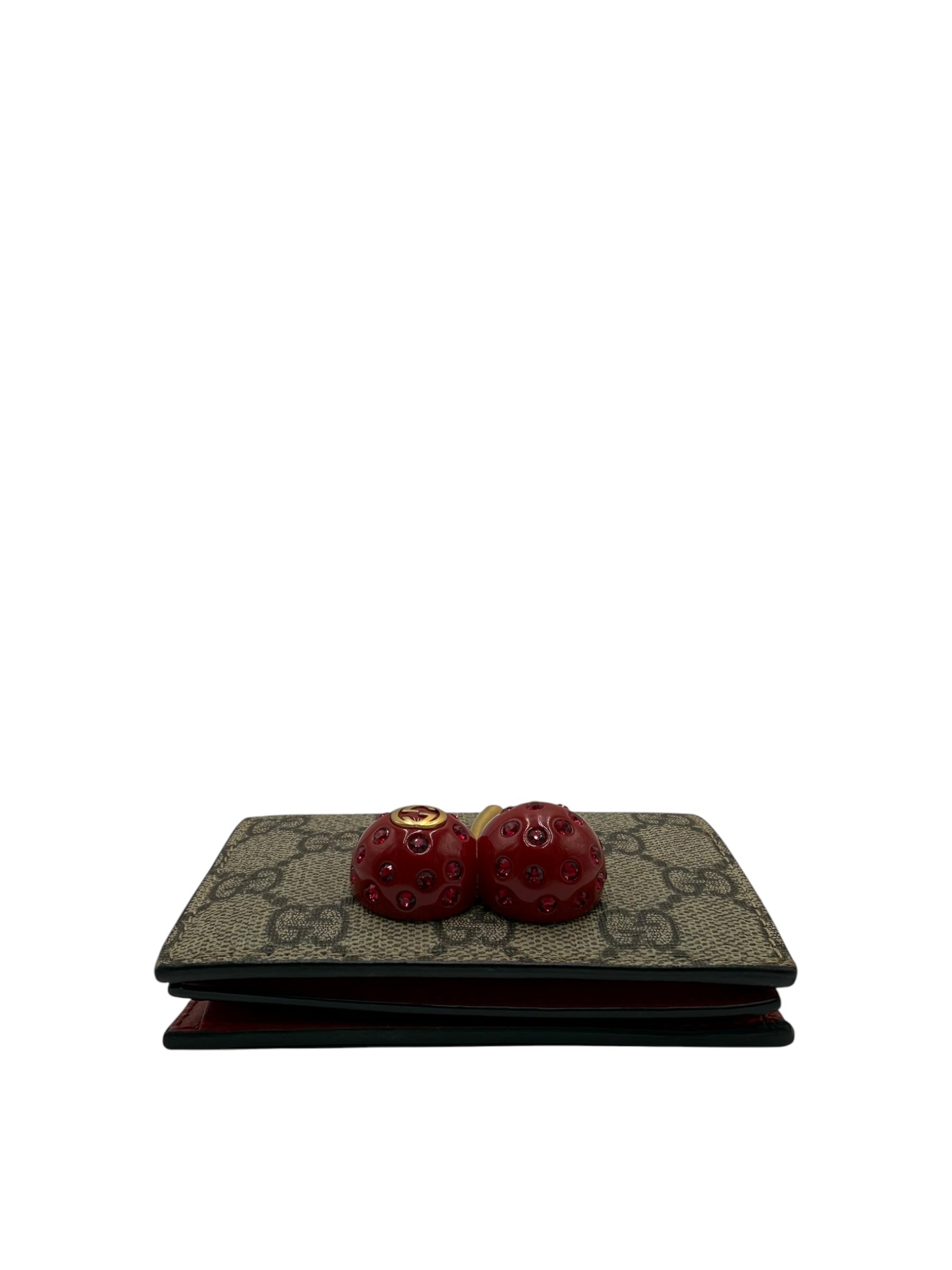 GUCCI GG CHERRY CANVAS WALLET