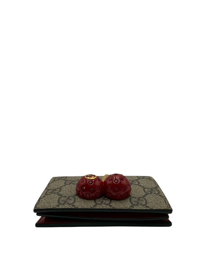 GUCCI GG CHERRY CANVAS WALLET