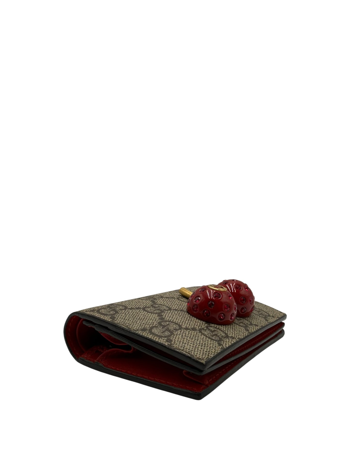 GUCCI GG CHERRY CANVAS WALLET