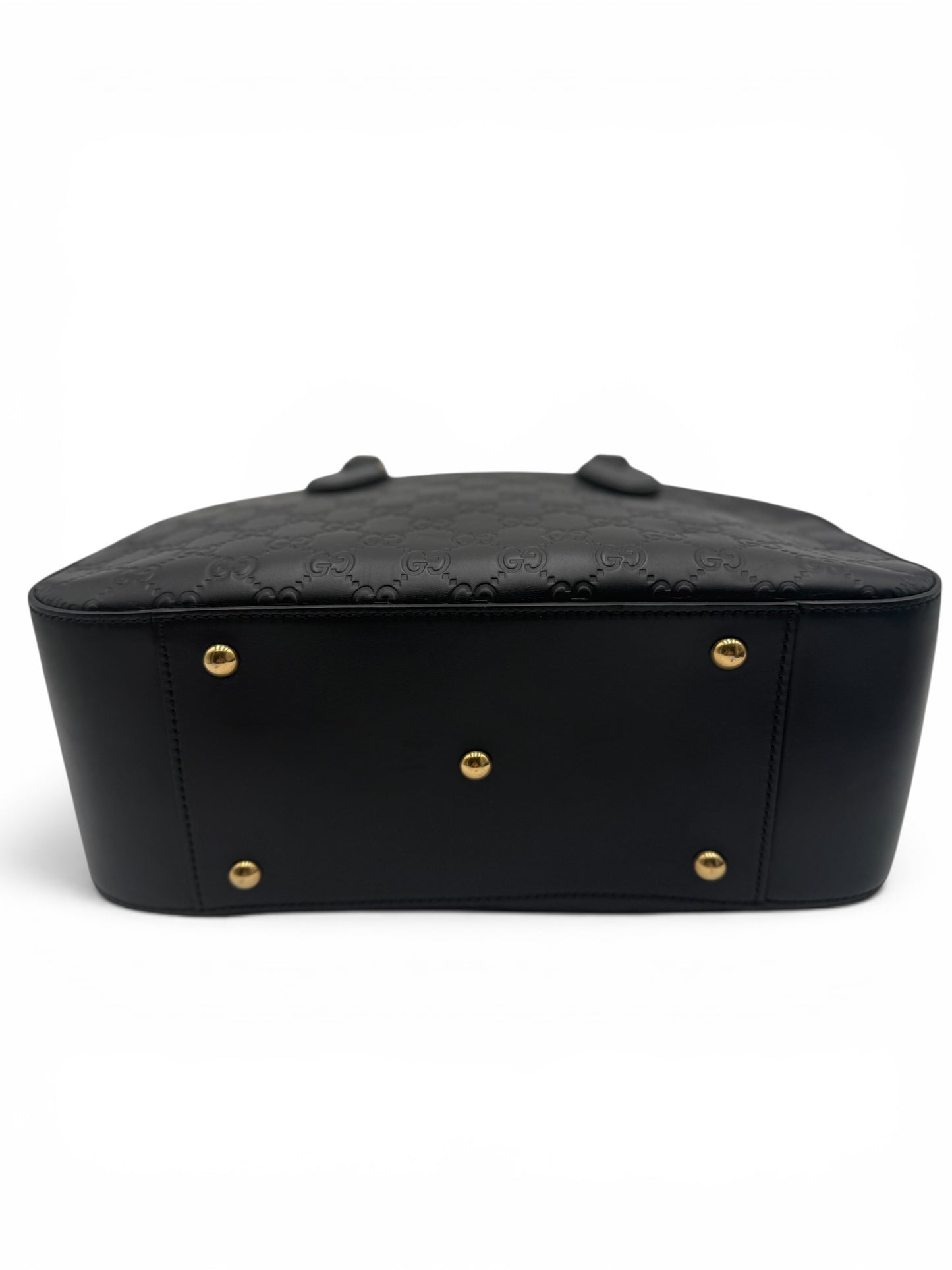 GUCCI GUCCISSIMA SIGNATURE BOSTON BAG BLACK
