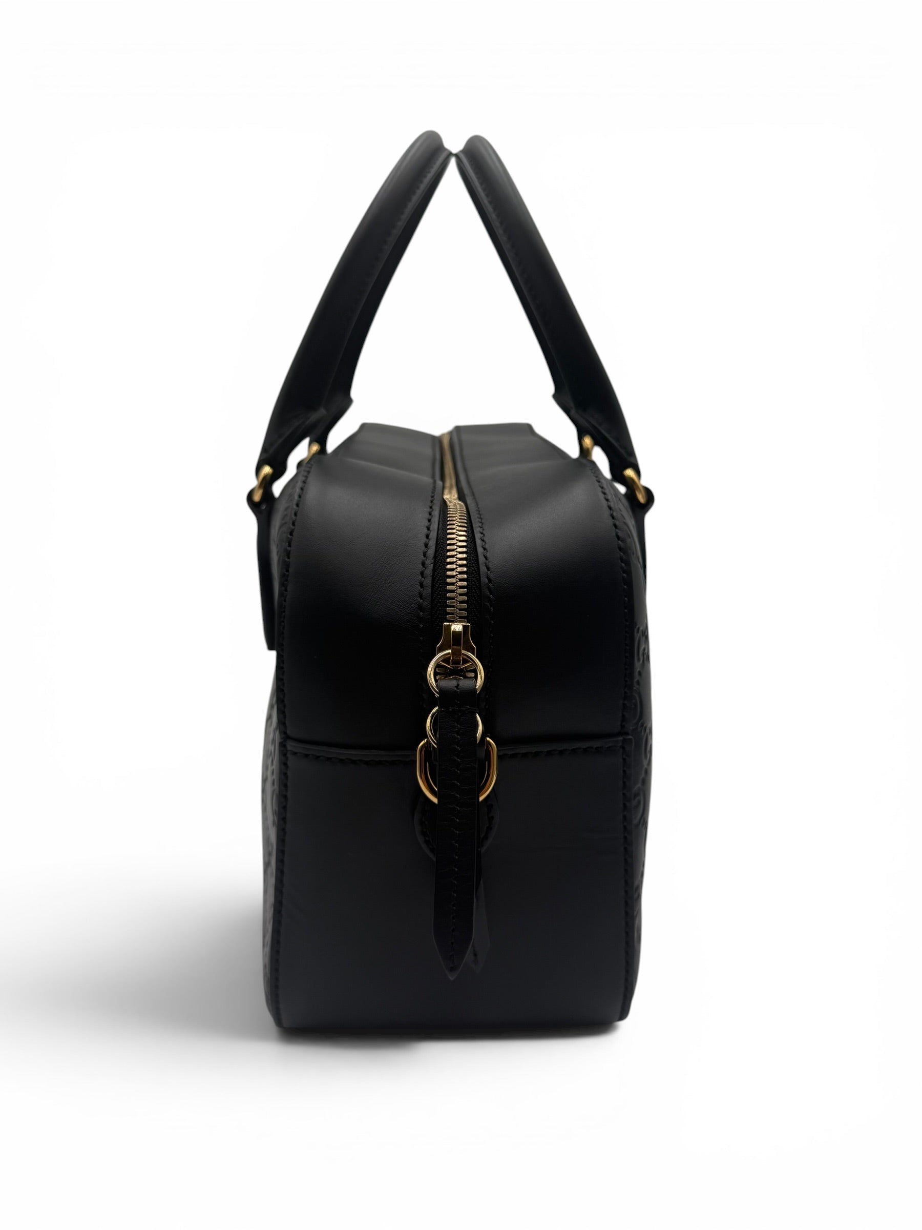 GUCCI GUCCISSIMA SIGNATURE BOSTON BAG BLACK
