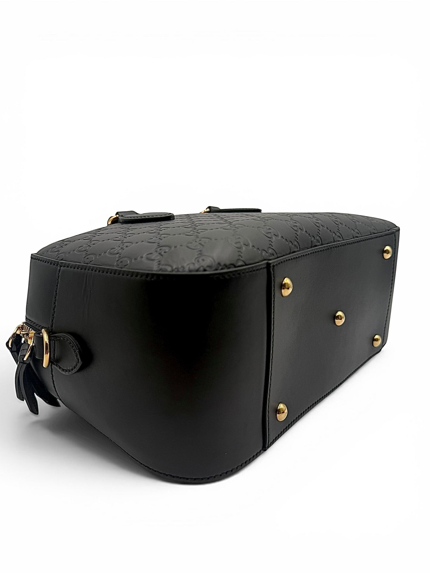 GUCCI GUCCISSIMA SIGNATURE BOSTON BAG BLACK