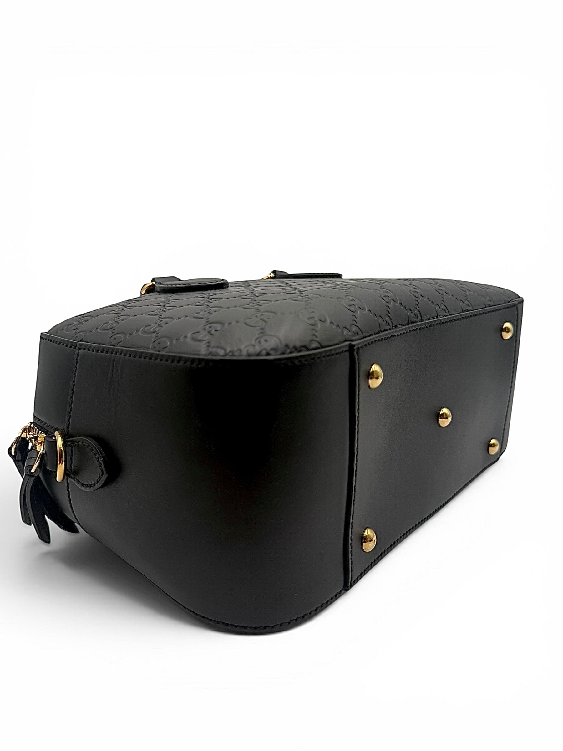 GUCCI GUCCISSIMA SIGNATURE BOSTON BAG BLACK