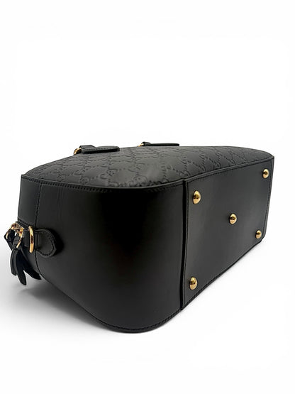 GUCCI GUCCISSIMA SIGNATURE BOSTON BAG BLACK