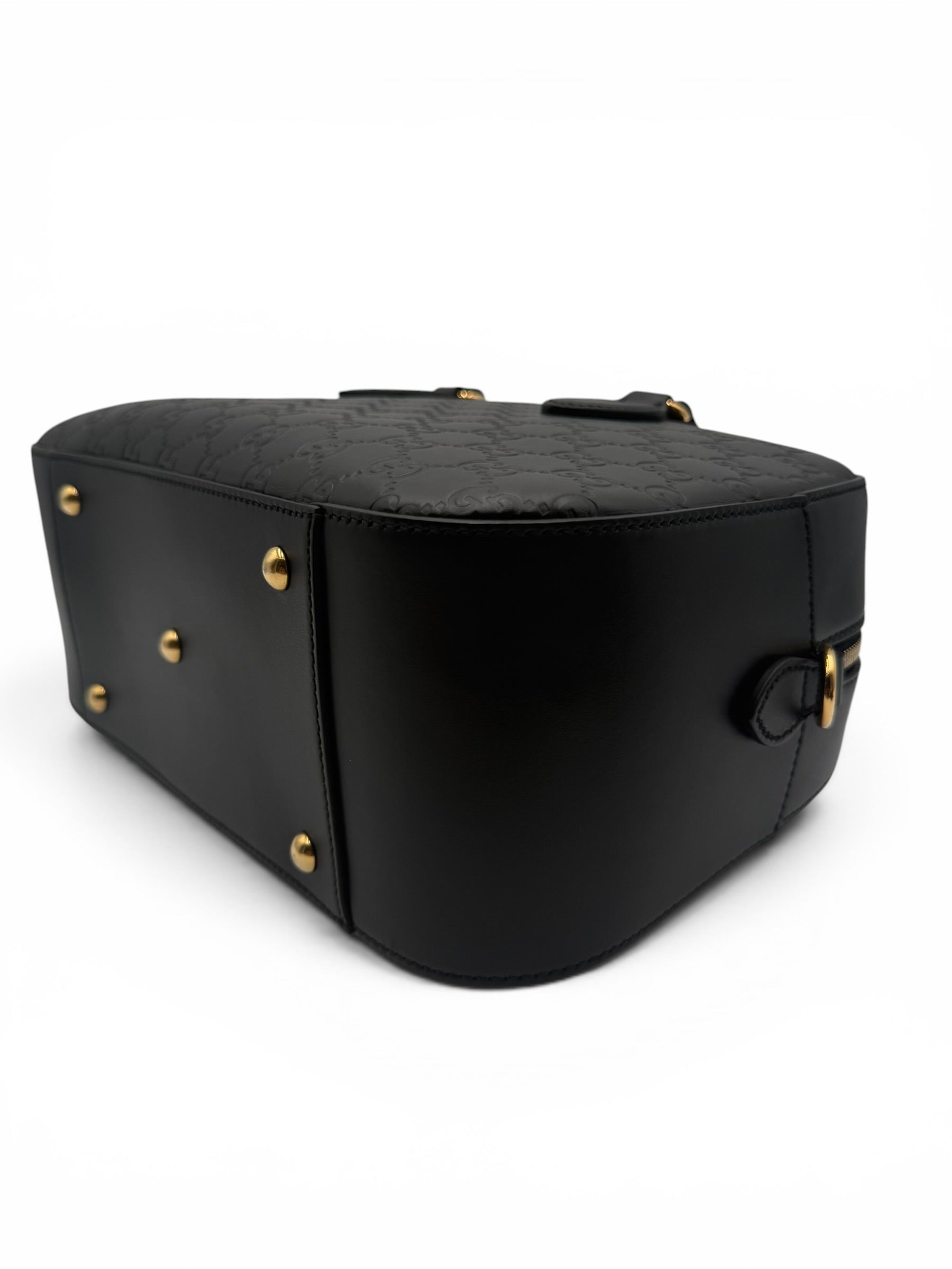 GUCCI GUCCISSIMA SIGNATURE BOSTON BAG BLACK