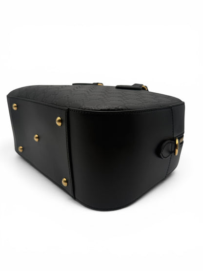GUCCI GUCCISSIMA SIGNATURE BOSTON BAG BLACK