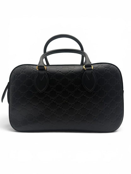 GUCCI GUCCISSIMA SIGNATURE BOSTON BAG BLACK