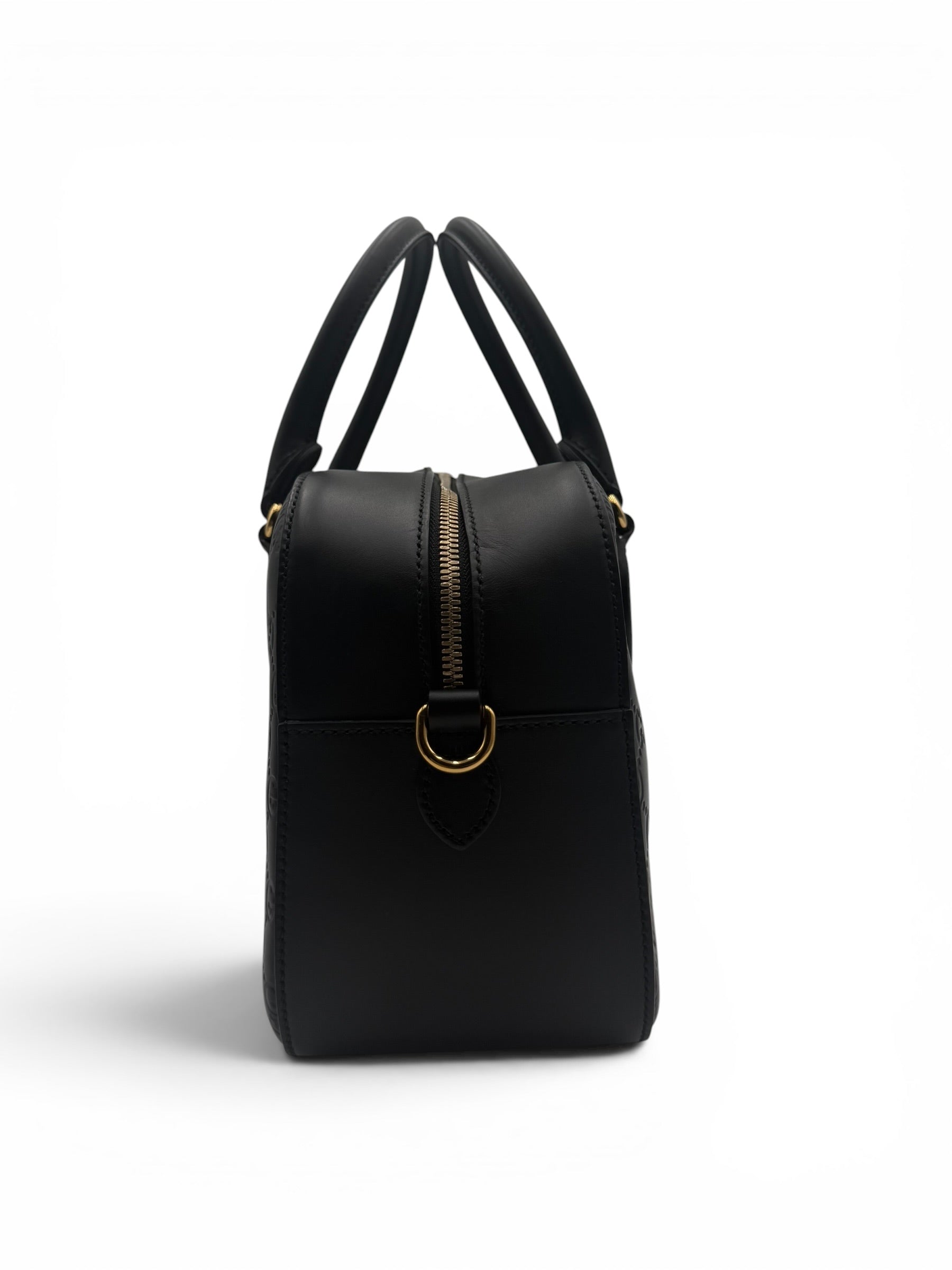 GUCCI GUCCISSIMA SIGNATURE BOSTON BAG BLACK