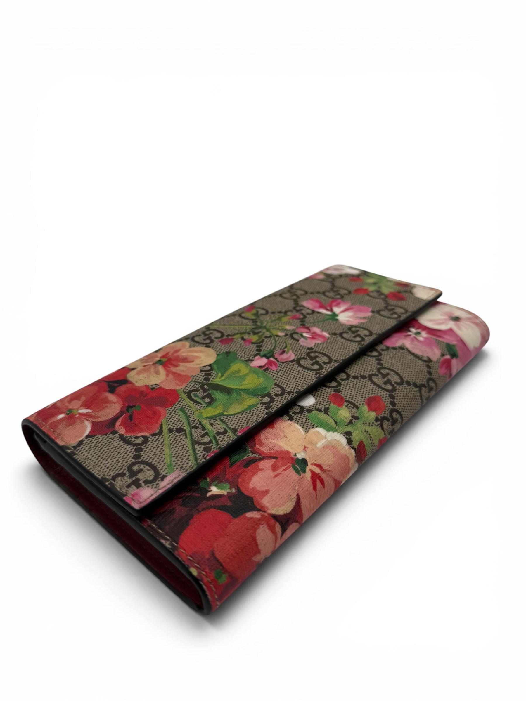 GUCCI GG SUPREME BLOOMS CONTINENTAL WALLET