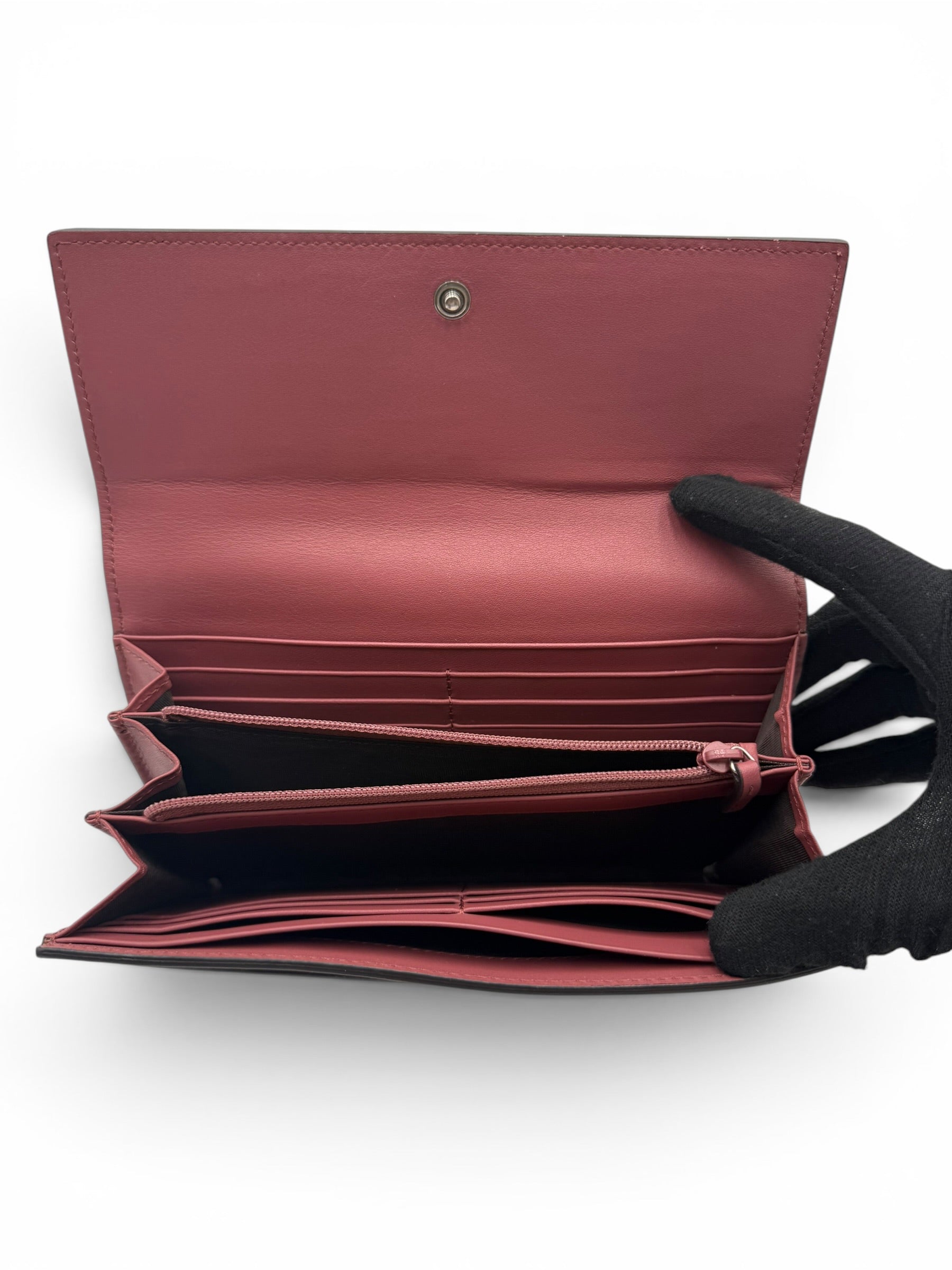 GUCCI GG SUPREME BLOOMS CONTINENTAL WALLET