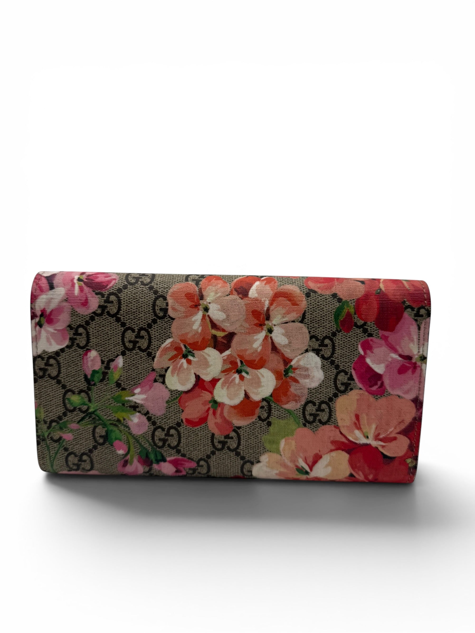 GUCCI GG SUPREME BLOOMS CONTINENTAL WALLET