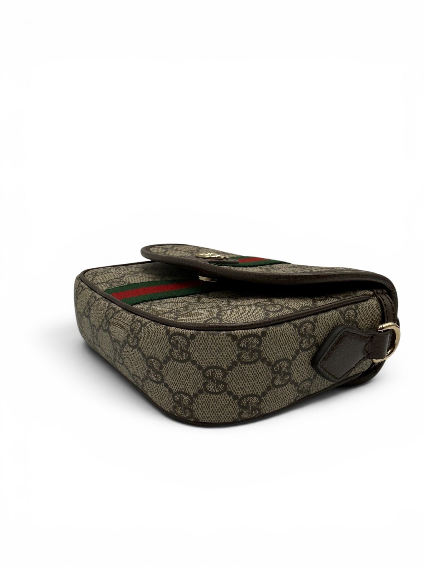 GUCCI OPHIDIA GG SUPREME TOP HANDLE BAG SHOULDER BAG BEIGE SMALL