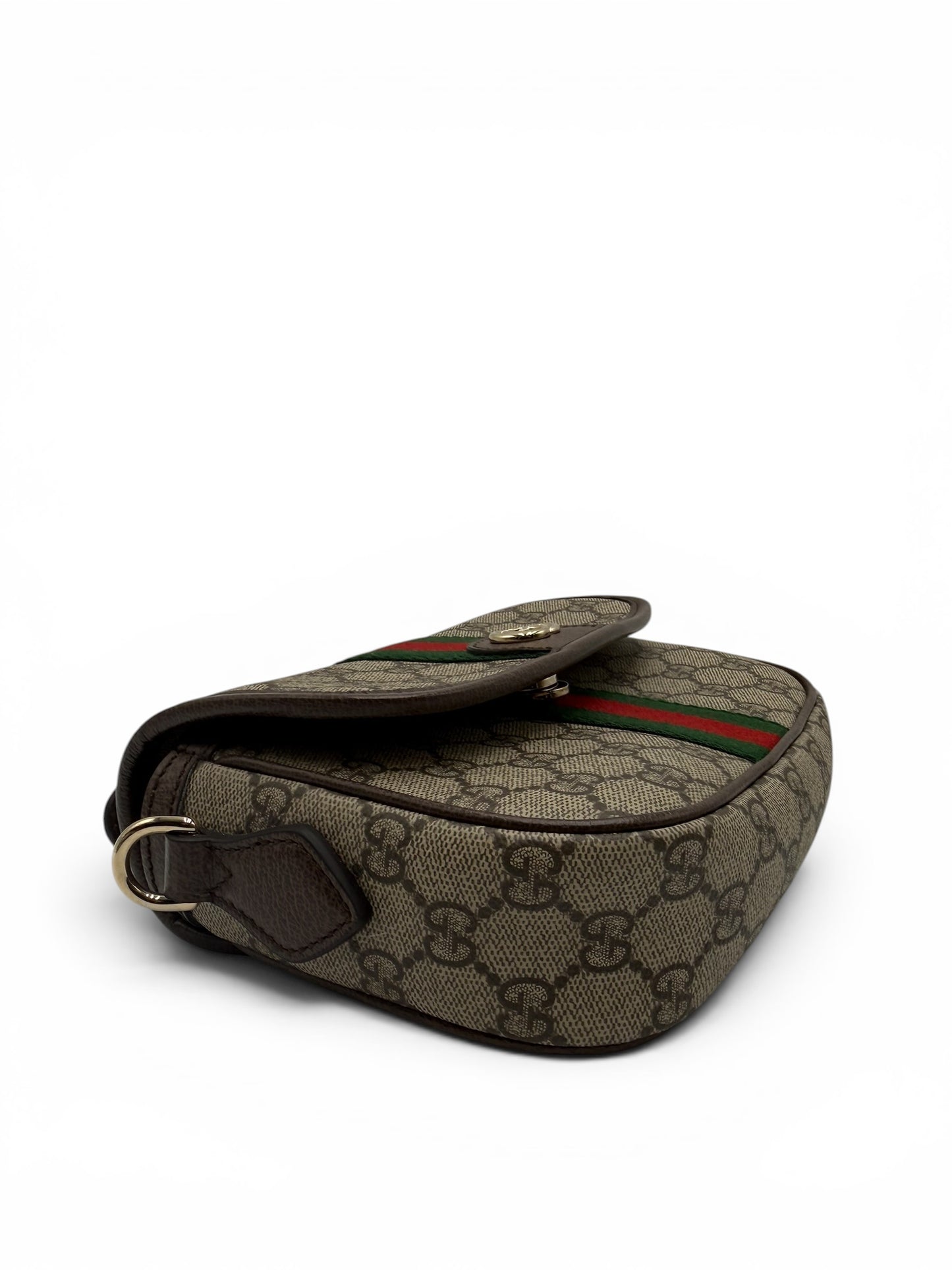 GUCCI OPHIDIA GG SUPREME TOP HANDLE BAG SHOULDER BAG BEIGE SMALL