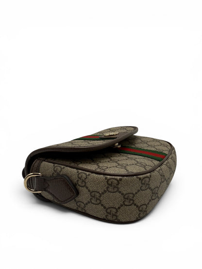 GUCCI OPHIDIA GG SUPREME TOP HANDLE BAG SHOULDER BAG BEIGE SMALL
