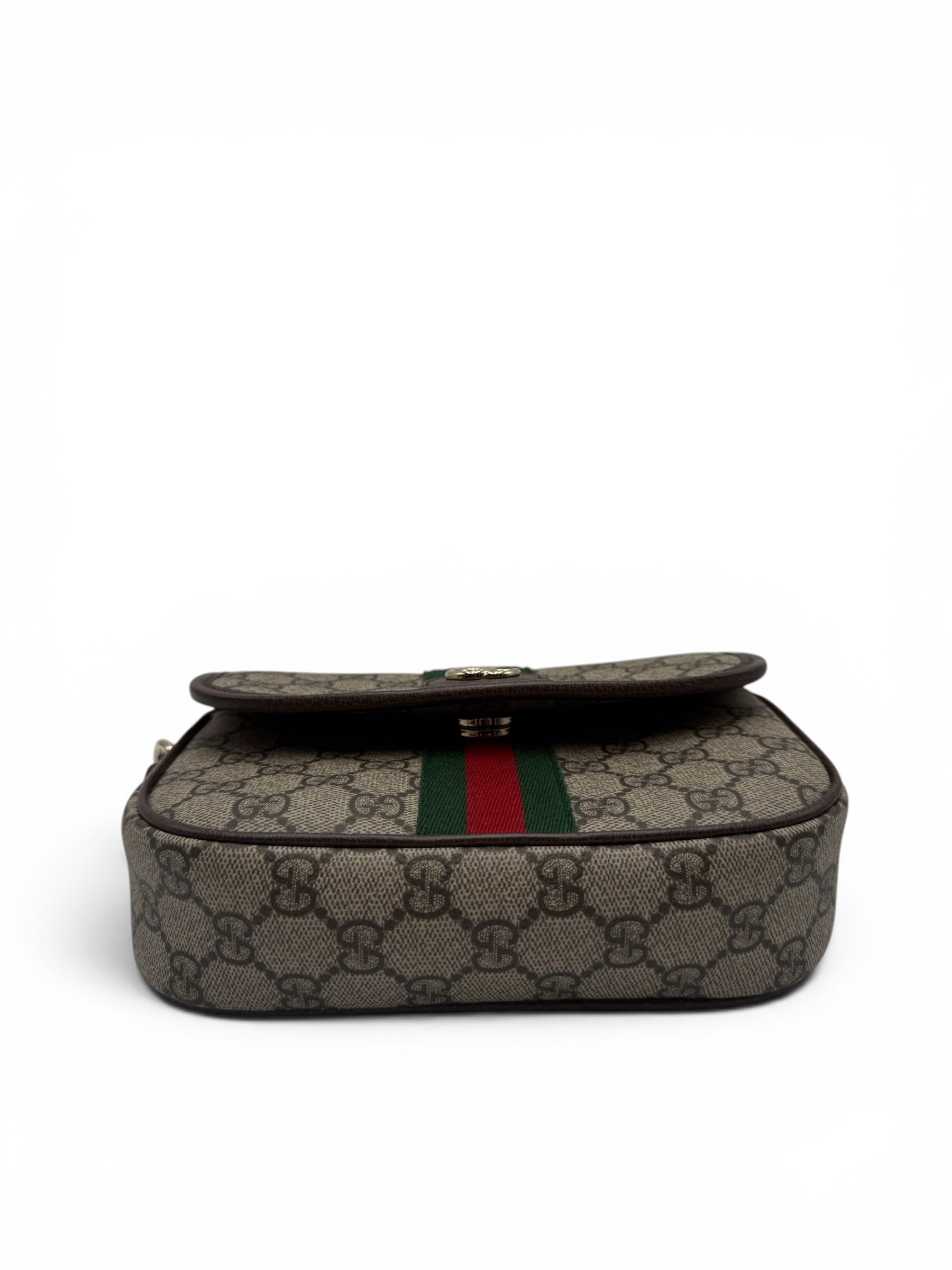 GUCCI OPHIDIA GG SUPREME TOP HANDLE BAG SHOULDER BAG BEIGE SMALL