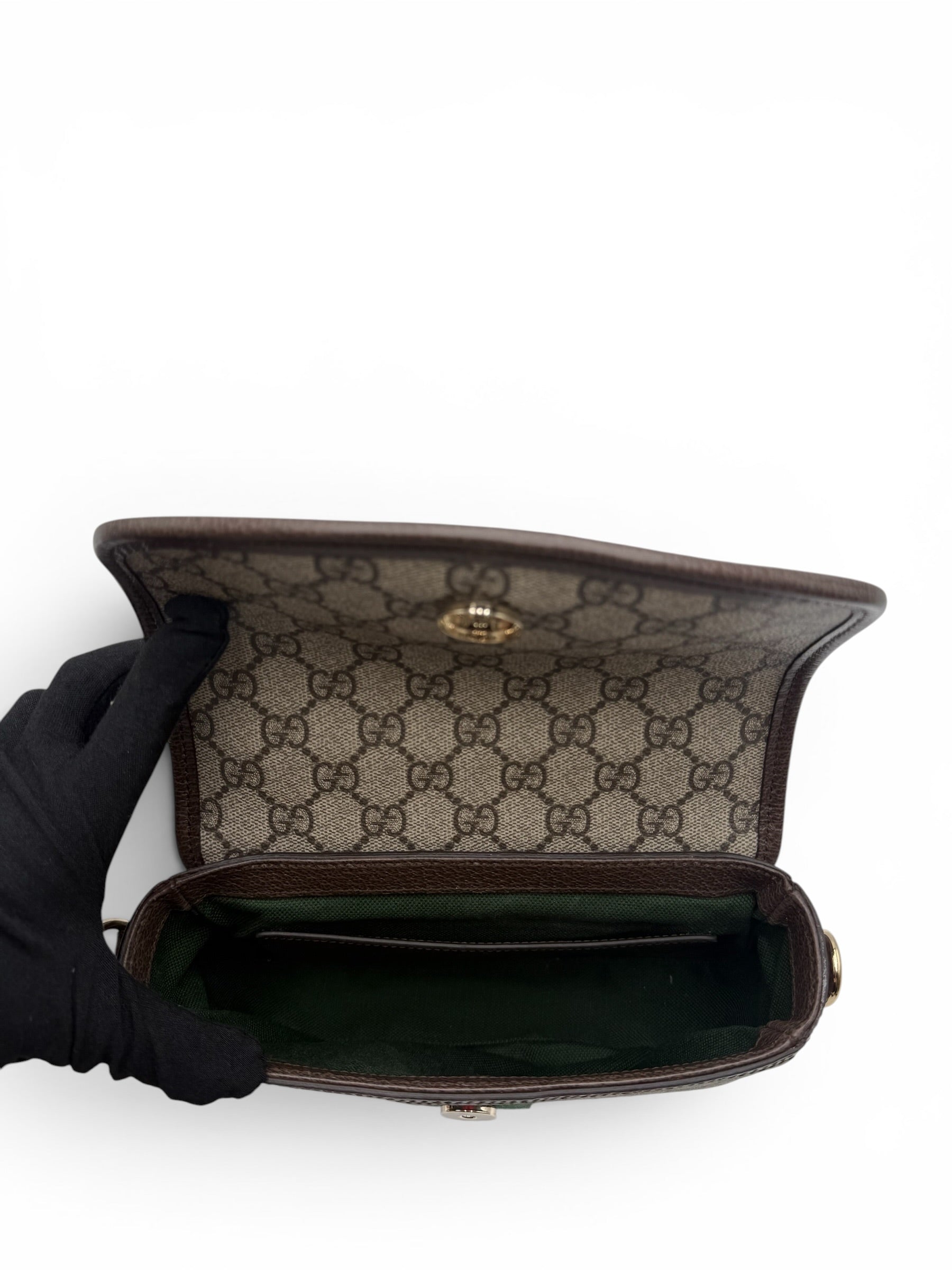 GUCCI OPHIDIA GG SUPREME TOP HANDLE BAG SHOULDER BAG BEIGE SMALL