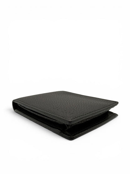 GUCCI BLACK PEBBLED LEATHER BI-FOLD WALLET