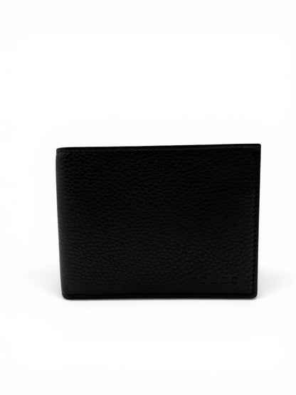 GUCCI BLACK PEBBLED LEATHER BI-FOLD WALLET