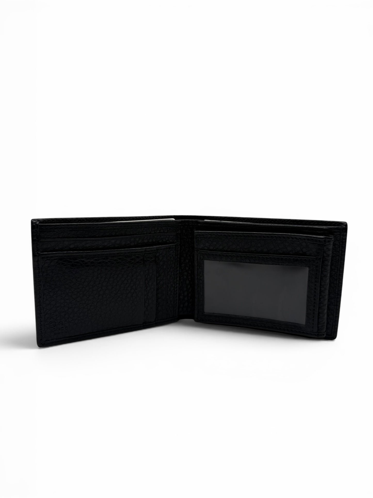 GUCCI BLACK PEBBLED LEATHER BI-FOLD WALLET