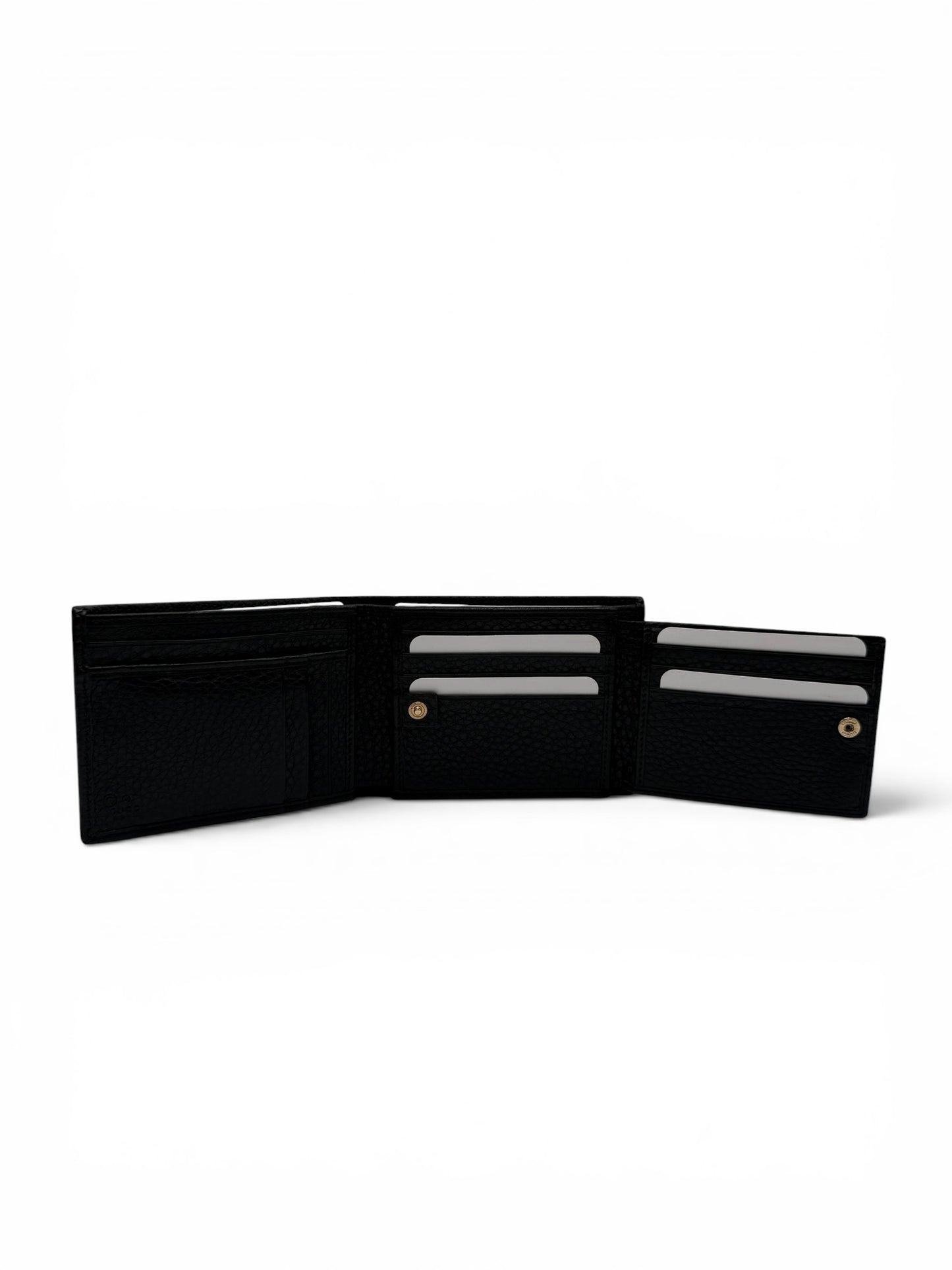 GUCCI BLACK PEBBLED LEATHER BI-FOLD WALLET