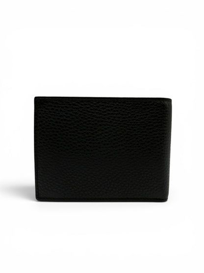 GUCCI BLACK PEBBLED LEATHER BI-FOLD WALLET
