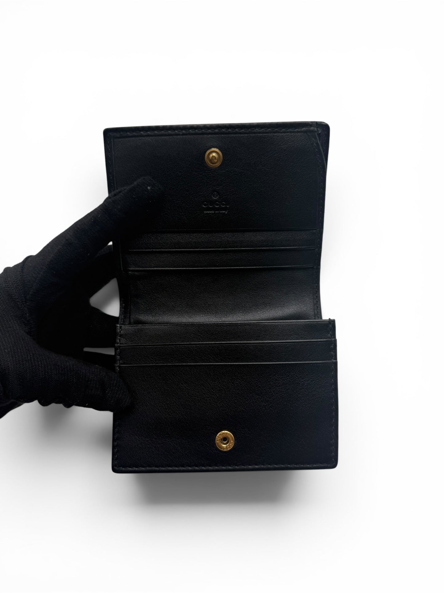 GUCCI GG MARMONT COMPACT WALLET BLACK