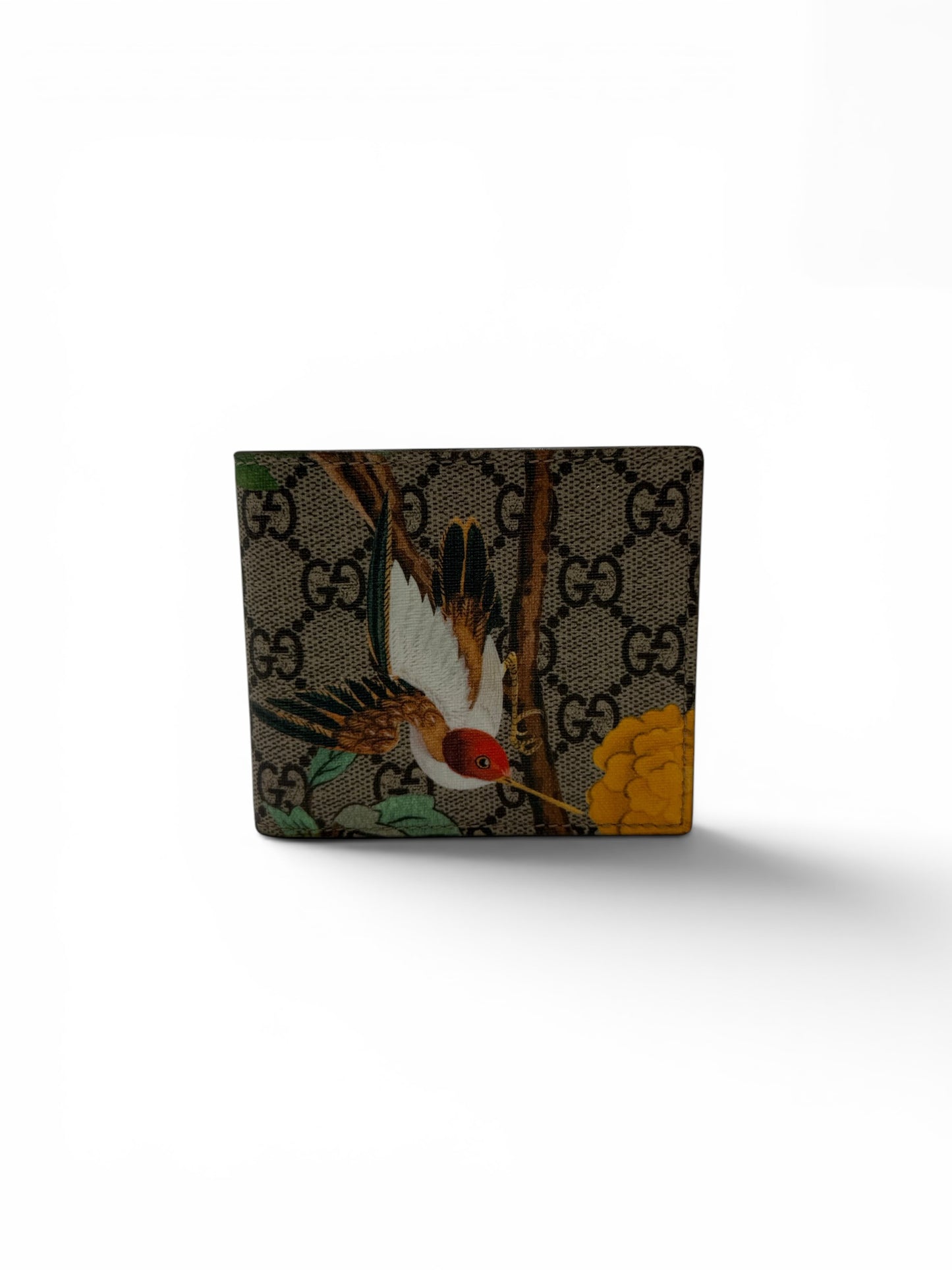 GUCCI GG SUPREME BIRD BI-FOLD WALLET