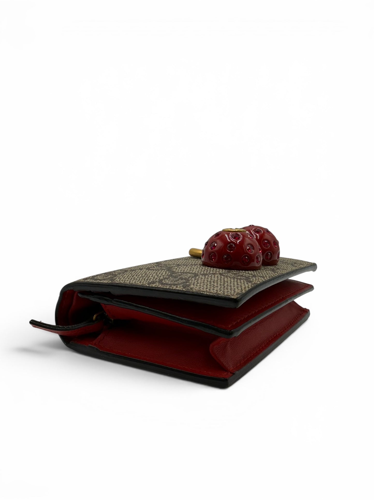 GUCCI GG SUPREME CHERRY FRENCH WALLET