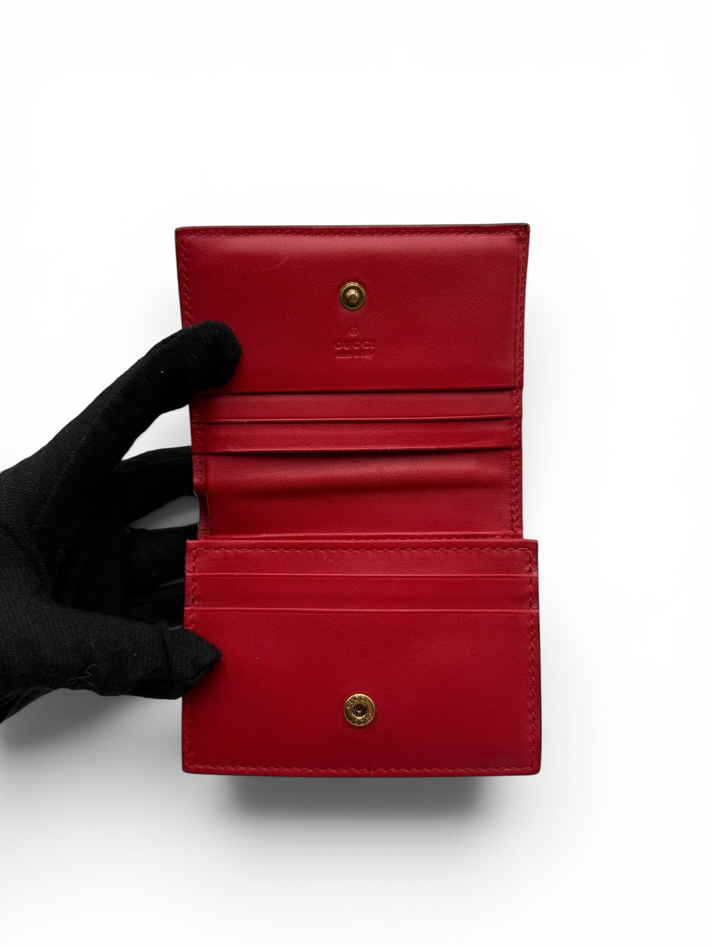 GUCCI GG SUPREME CHERRY FRENCH WALLET